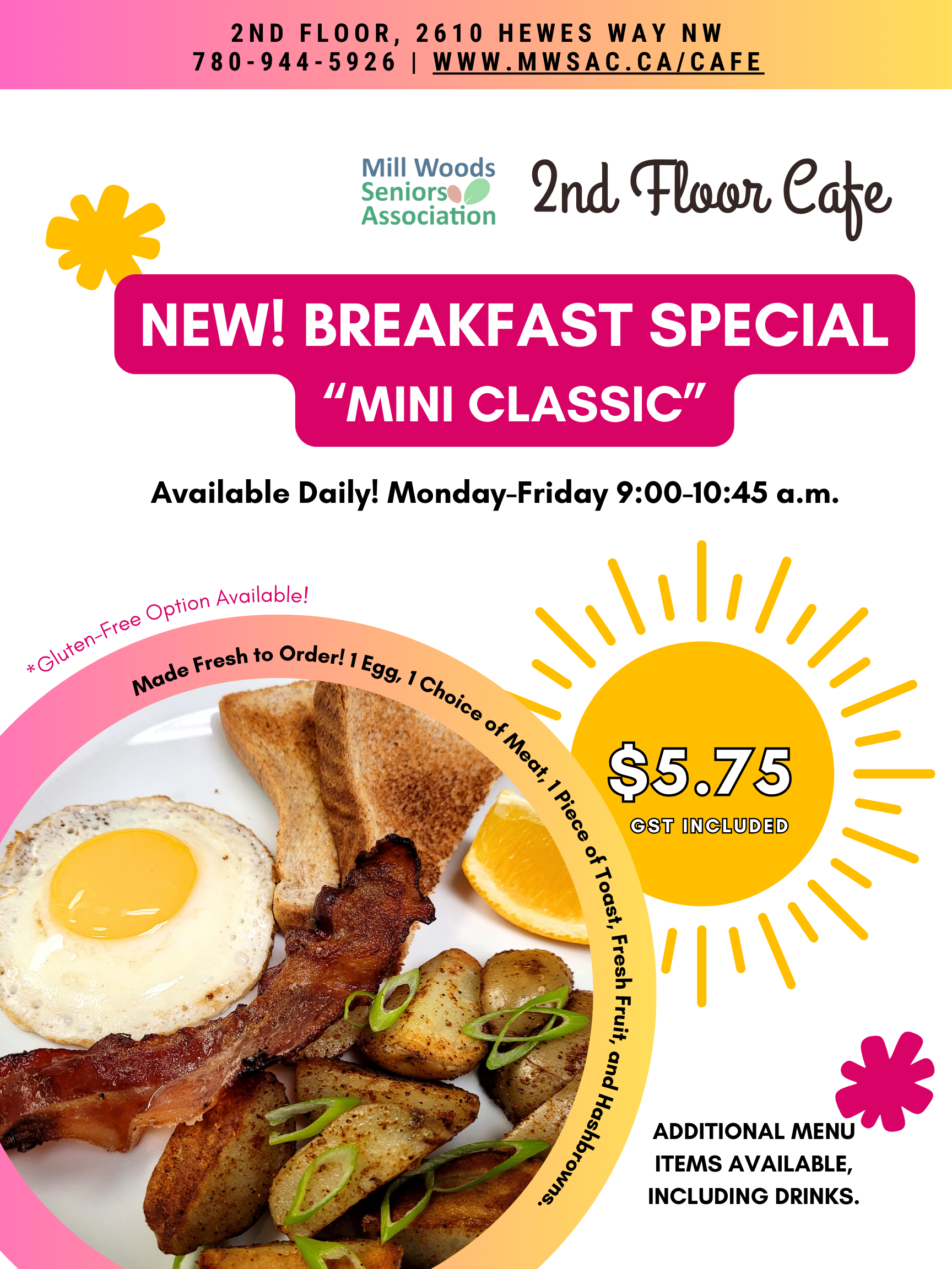 mwsa 2nd floor cafe breakfast special mini classic